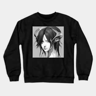 Beaux Animes Art Girl in black and white Design Crewneck Sweatshirt